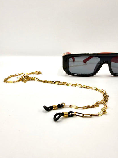 cordones para gafas acero inoxidable bañado en oro de 14K