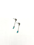 pendientes de acero y turquesa natural