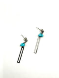 pendientes de acero y turquesa natural