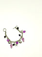 pulsera peces violeta de ceramica, ágata violeta, amatista y acero inoxidable