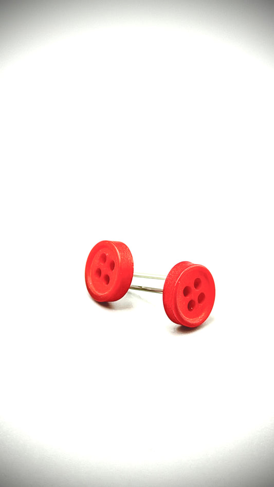 Boucles d'oreilles bouton Boutonné ROUGES (IDENTIQUES)