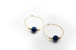Creolen aus blauem Achat und goldfarbenem Edelstahl