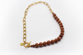 Collar acero inoxidable dorado y piedra natural aventurina