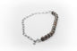 Collier court en acier inoxydable et pierre de flamme naturelle