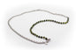 Collar Extra Largo de Acero Inoxidable Color Plata y Piedra Natural Jaspe Verde