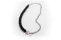 Collar Mediano Acero Inoxidable Color Plata y Piedra Natural Onix