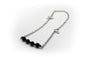 Collar Mediano Acero Inoxidable Color Plata y Piedra Natural Onix