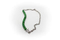 Collar Corto Acero Inoxidable Color Plata y Piedra Natural Jade