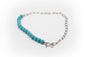 Collier moyen en acier inoxydable et pierre turquoise naturelle