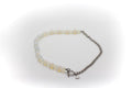 Collar Corto Acero Inoxidable Color Plata y Piedra Natural Ópalo