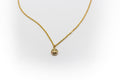 Cadena Fina Acero Inoxidable Color Oro y Colgante Pequeño con Circonitas