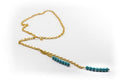 Collar Extra Largo Acero Inoxidable y Piedra Natural Turquesa