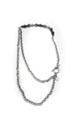 Collar Mediano Acero Inoxidable Color Plata y Piedra Natural Hematites