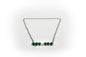 Collier long en acier inoxydable avec malachite naturelle et nacre