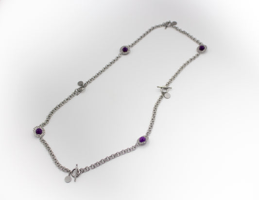 Halskette 4 Armbänder mit natürlichem Charoitstein