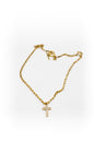 Mittlere goldfarbene Edelstahlkette mit Zirkonia