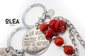 llavero de coral con acero inoxidable color plata