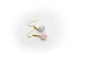 Boucles d'oreilles crochets en acier inoxydable couleur or avec pierre naturelle de béryl morganite (bleu et rose)