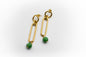 pendientes gancho y eslabón largo de acero inoxidable color oro con piedra natural jade&nbsp;