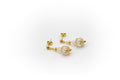 Ohrstecker aus goldfarbenem Edelstahl und natürlichem Rissquarzstein
