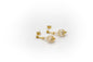 pendientes de botón acero inoxidable color oro y piedra natural cuarzo craqueado