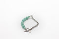pulsera de piedra natural jade y mitad cadena de acero inoxidable color plata