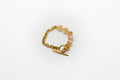pulsera de piedra natural citrino y mitad cadena de acero inoxidable color oro