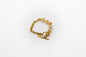 Bracelet en pierre de citrine naturelle et demi-chaîne en acier inoxydable couleur or