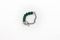 pulsera de piedra natural malaquita y mitad cadena de acero inoxidable color plata
