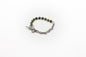 Bracelet en pierre naturelle de jaspe vert avec séparateurs et demi-chaîne en acier inoxydable couleur argent