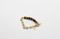 Bracelet en pierre naturelle œil de tigre et demi-chaîne en acier inoxydable couleur or