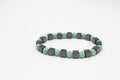 pulsera elástica piedra natural amazonita redonda y hematites cuadradas
