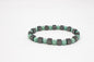 pulsera elástica piedra natural amazonita redonda y hematites cuadradas