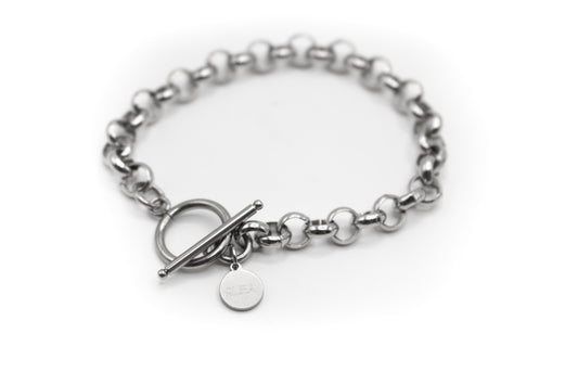 bracelet en acier inoxydable argenté