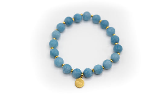 Bracelet Angelita en pierre naturelle et entretoises en acier inoxydable couleur or