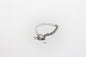 pulsera de piedra natural cuarzo blanco craqueado y mitad cadena de acero inoxidable color plata