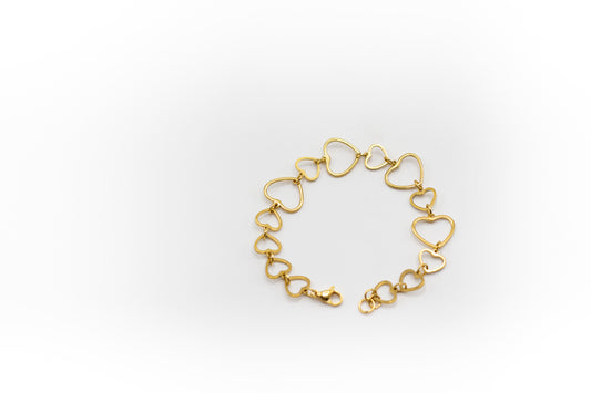 bracelet coeur en acier inoxydable couleur or