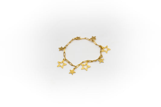 bracelet pendentif étoile en acier inoxydable couleur or